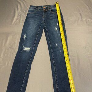 KanCan Signature Mid Rise Ankle Skinny Jean Distressed Womens Jeans Size 25